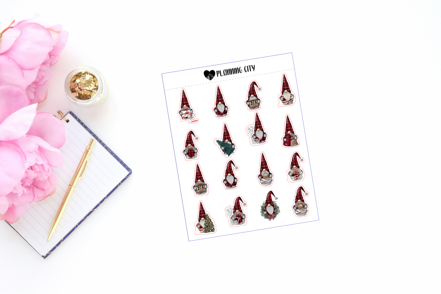 Plaid Christmas Gnomes Deco Sheet