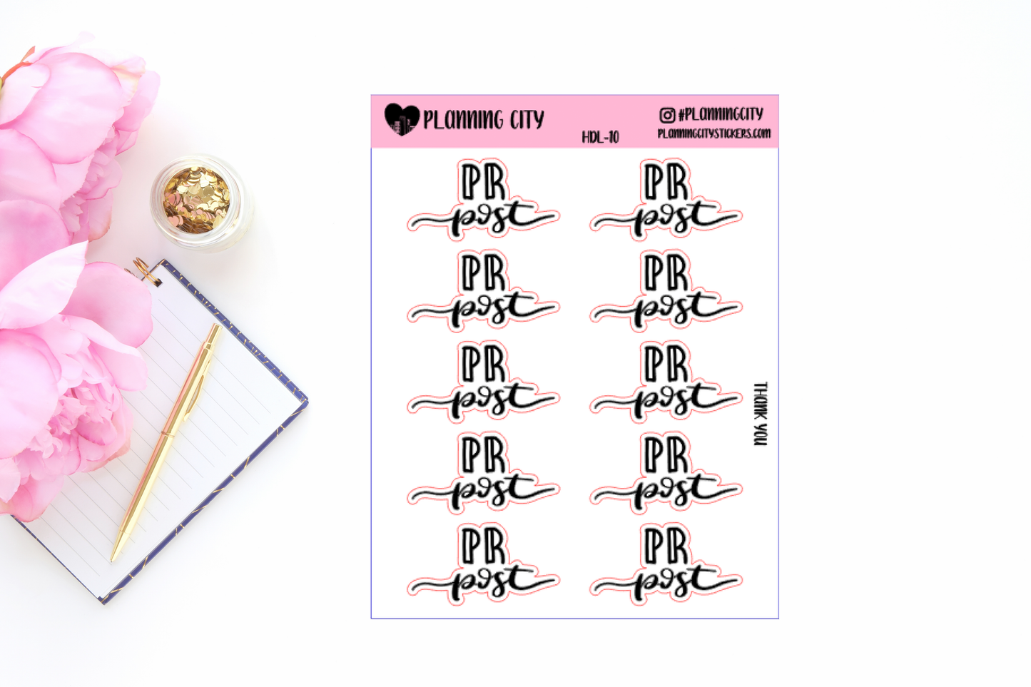 PR Post Clear  II Hand Lettered Foiled Word