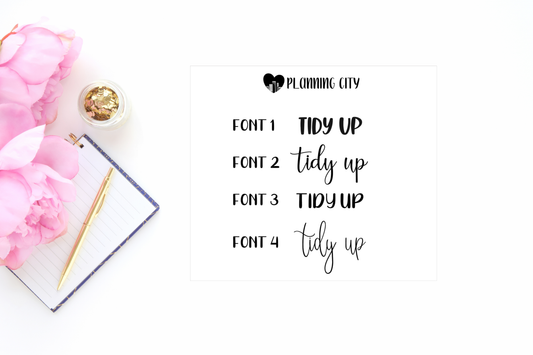 Tidy Up II  Foiled Word