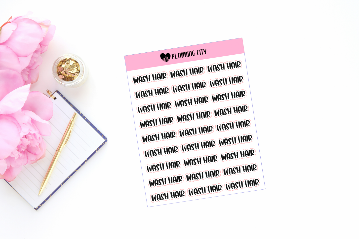 Wash Hair II Foiled Word